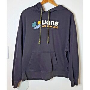 Vans Pullover Hoodie Men's Small Black Cotton Blend Skater Unisex Beach Relaxed